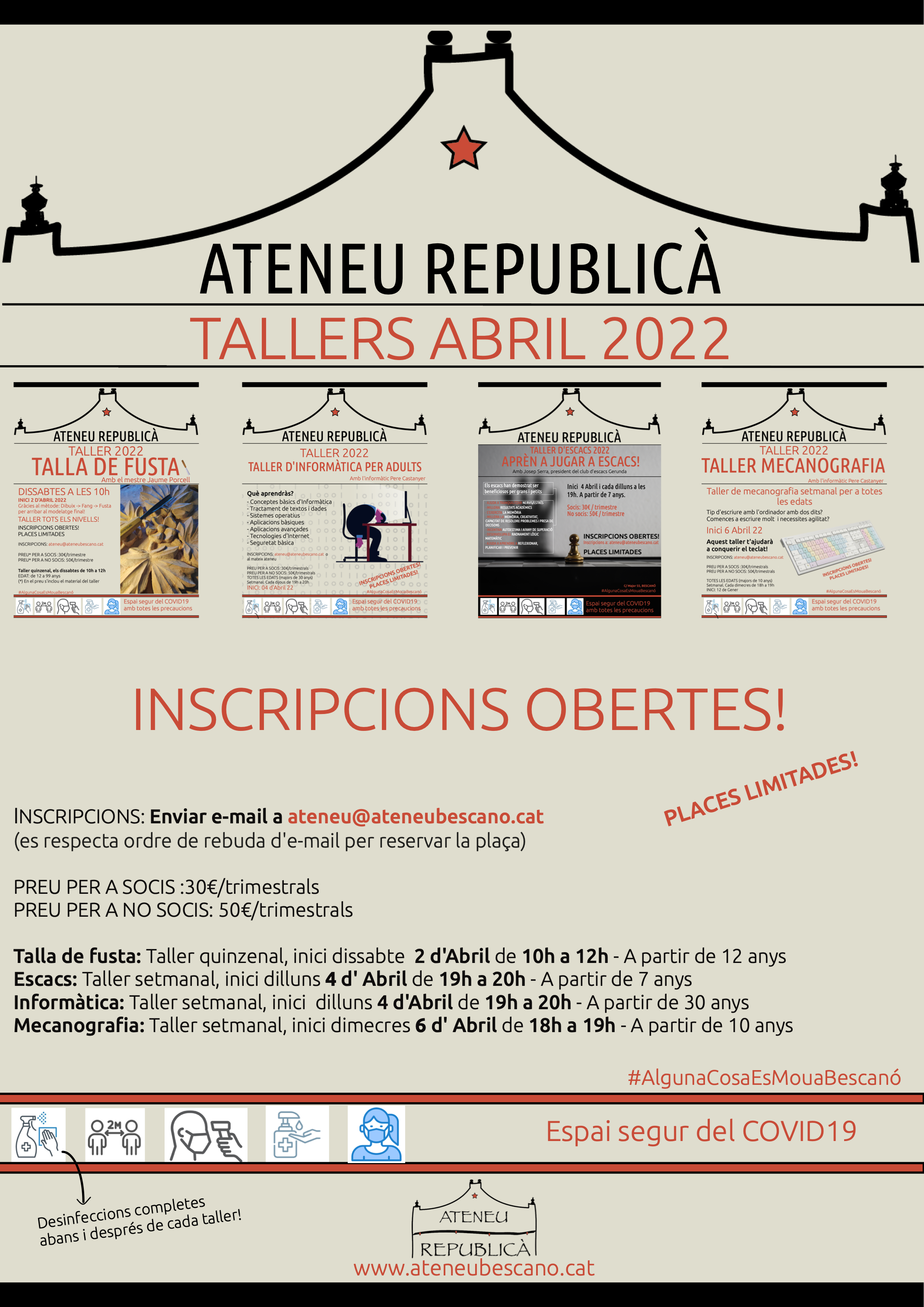 INSCRIPCIONS A TALLERS ABRIL 22